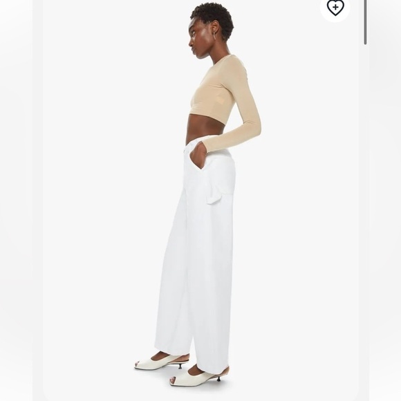 MOTHER Snacks The Fun Dip Utility Puddle jeans in Sticky Rice - Picture 3 of 16